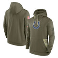 Punc IN.Colts Olive Salute To Service Hoodies Limited Blank Player Stitched Jerseys