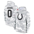 Punc IN.Colts #0 Pharaoh Brown Player Arctic Camo Salute to Service Hoodies Limited Game Stitched Jerseys