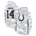 Punc IN.Colts #14 Alec Pierce Player Arctic Camo Salute to Service Hoodies Limited Game Stitched Jerseys
