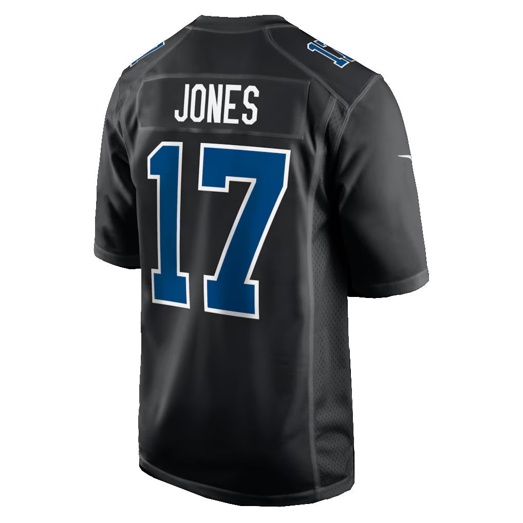 Punc IN.Colts #17 Daniel Jones Player Carbon Black Fashion Game Stitched Jerseys