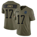 Punc IN.Colts #17 Daniel Jones Player Salute to Service Limited Olive Stitched Jerseys