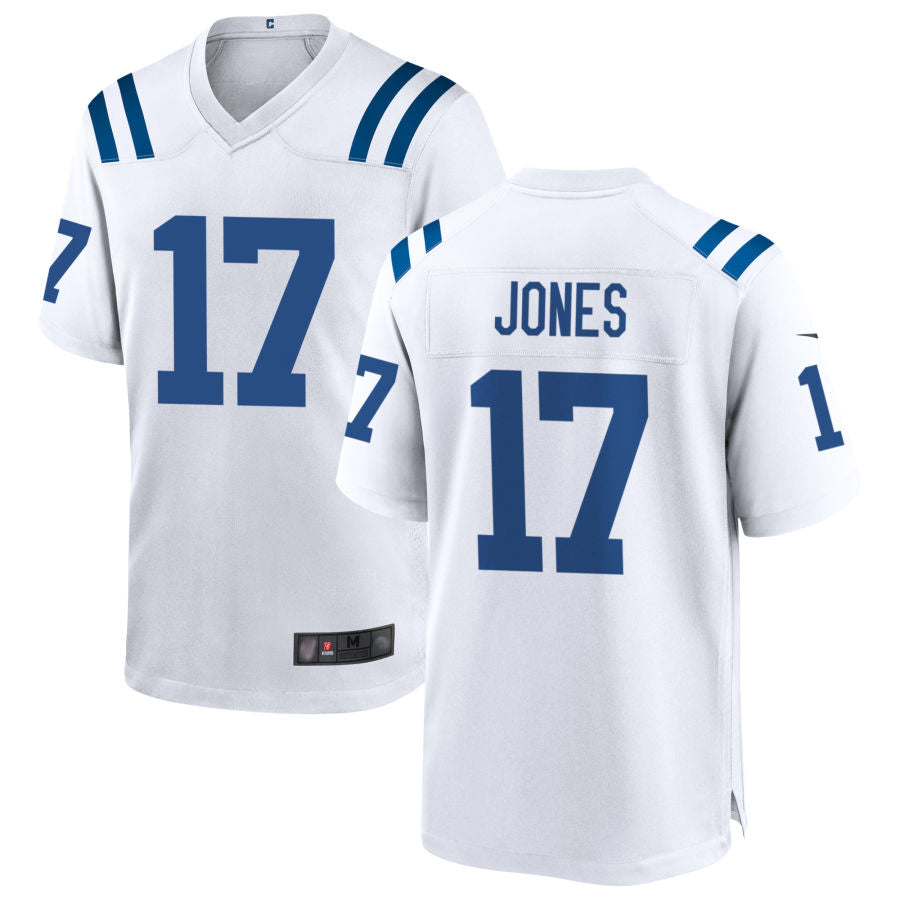 Punc IN.Colts #17 Daniel Jones Player White Home Game Stitched Jerseys