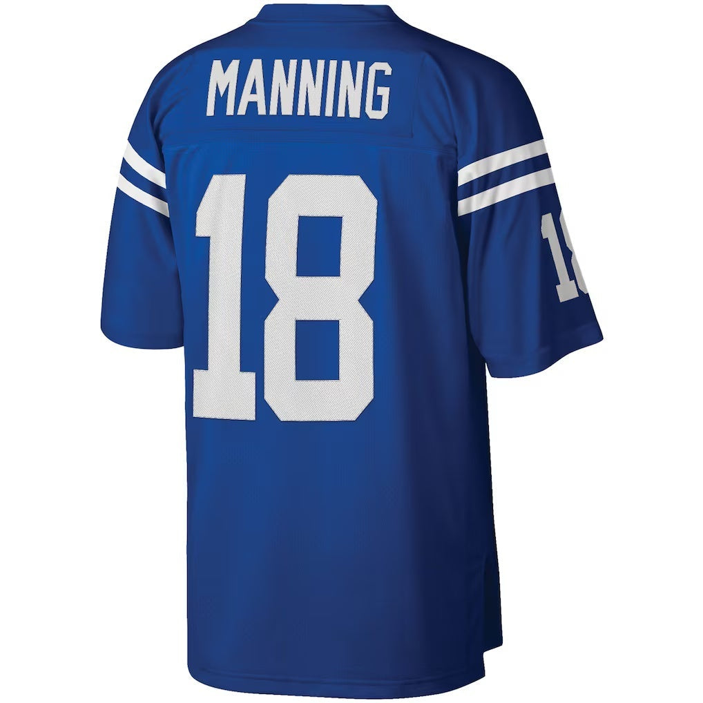 Punc IN.Colts #18 Peyton Manning Mitchell & Ness Royal Big & Tall Retired Player Replica Stitched Jerseys