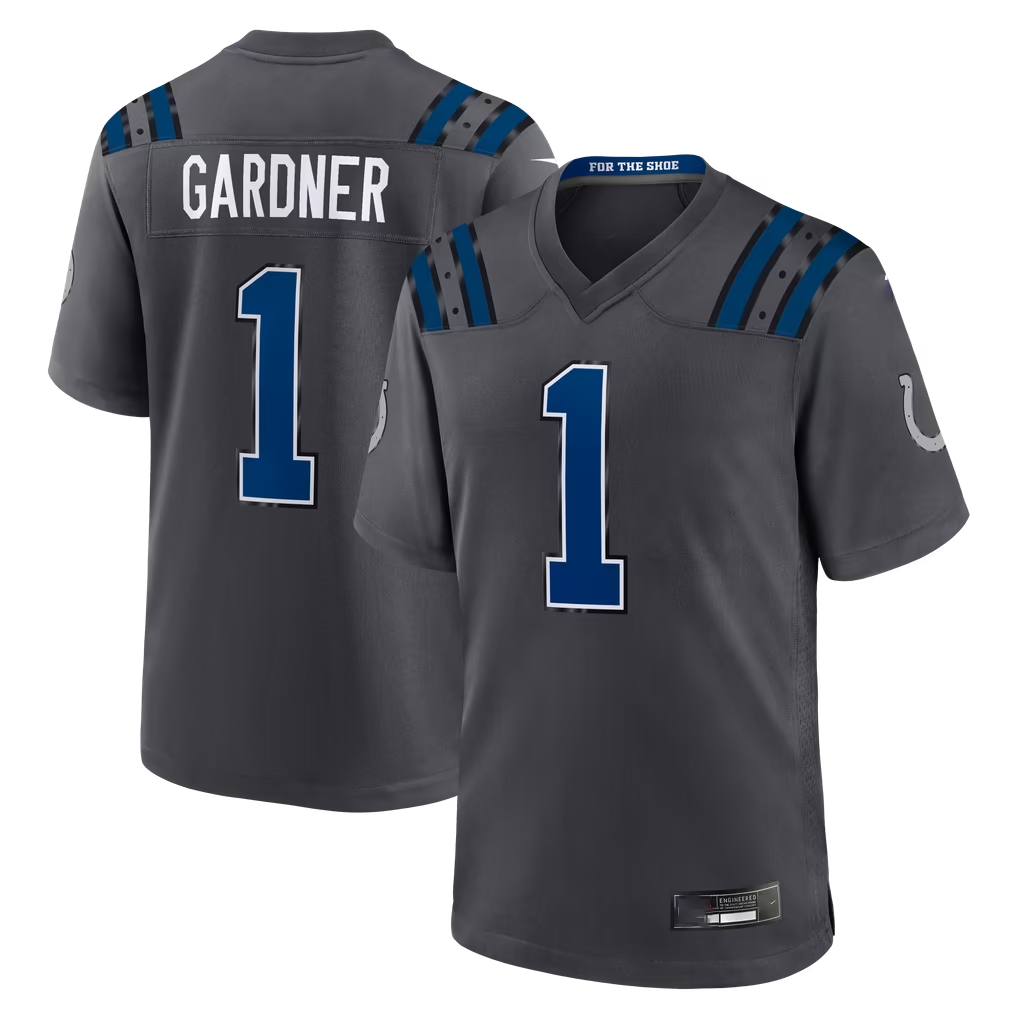Punc IN.Colts #1 Sauce Gardner Anthracite 2026 Rivalries Collection Game Stitched Jerseys