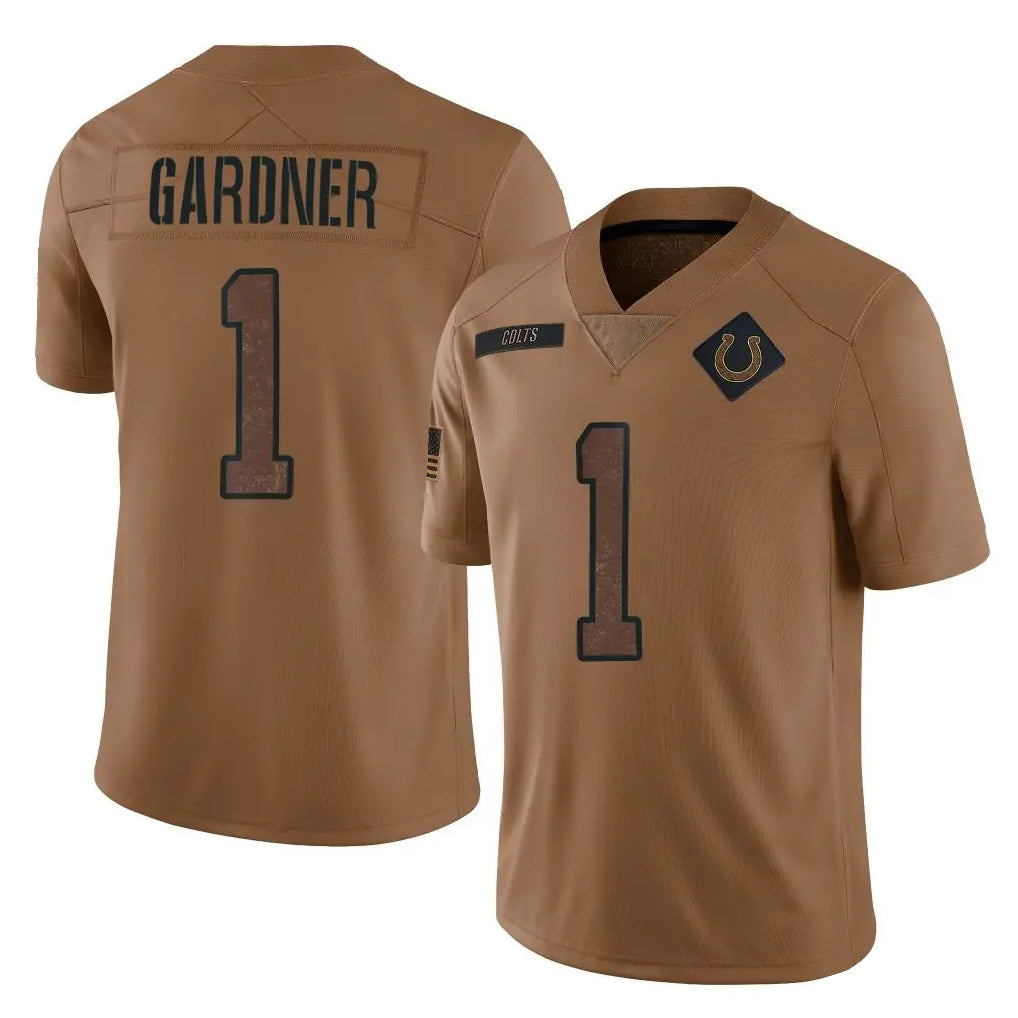 Punc IN.Colts #1 Sauce Gardner Player Brown Salute To Service Limited Stitched Jerseys