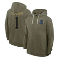 Punc IN.Colts #1 Sauce Gardner Player Olive Salute to Service Pullover Hoodies Limited Stitched Jerseys