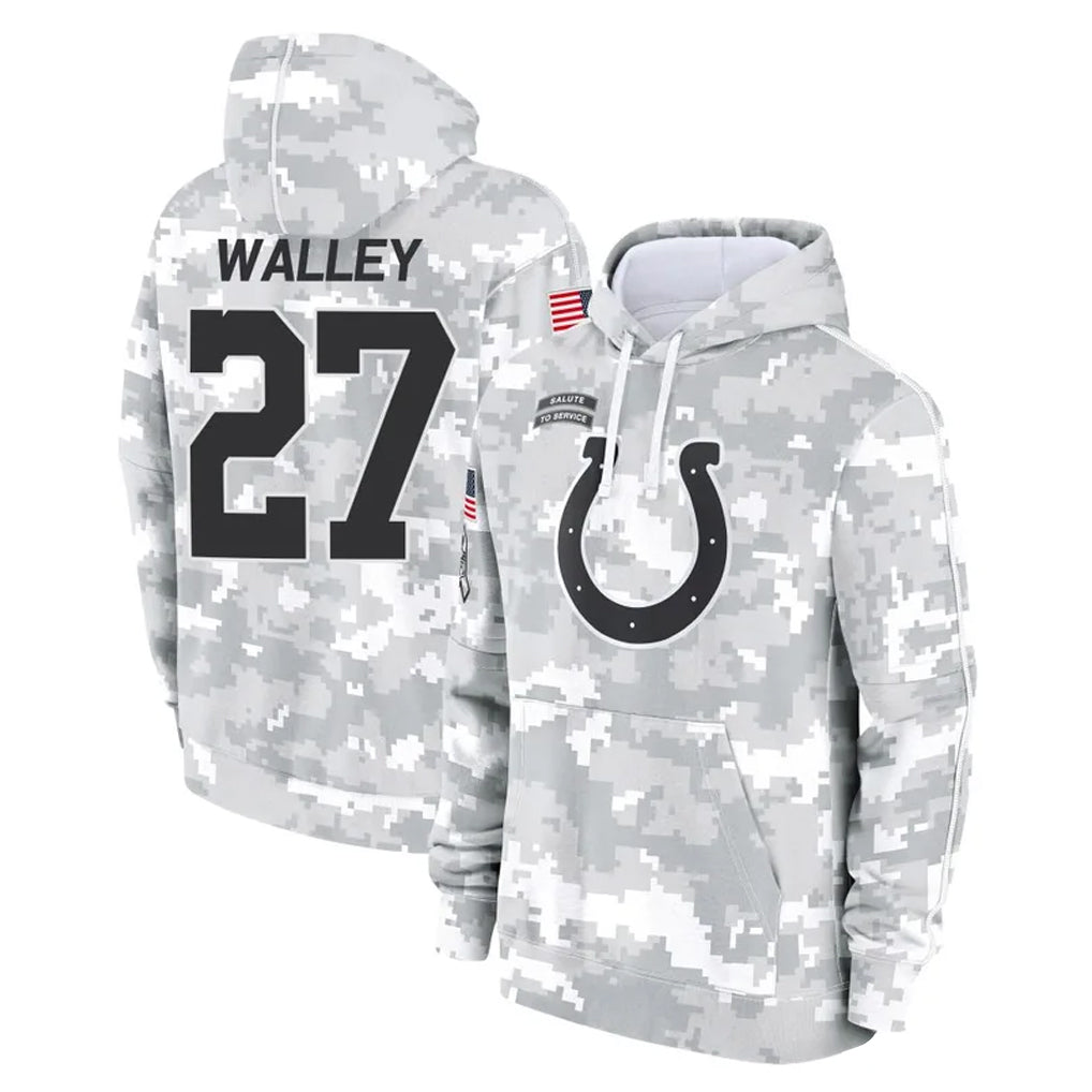 Punc IN.Colts #27 Justin Walley Player Arctic Camo Salute to Service Hoodies Limited Game Stitched Jerseys