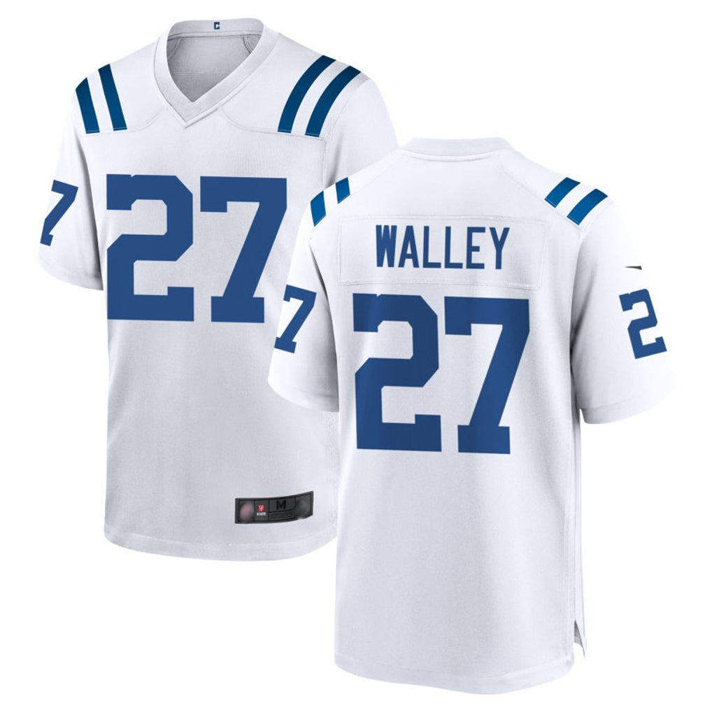 Punc IN.Colts #27 Justin Walley Player White Home Game Stitched Jerseys