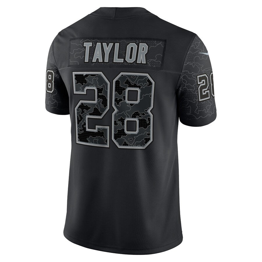 Punc IN.Colts #28 Jonathan Taylor Player RFLCTV Limited Black Stitched Jerseys
