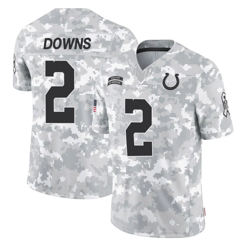 Punc IN.Colts #2 Josh Downs Player Arctic Camo Salute To Service Limited Game Stitched Jerseys