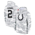 Punc IN.Colts #2 Josh Downs Player Arctic Camo Salute to Service Hoodies Limited Game Stitched Jerseys