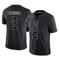 Punc IN.Colts #2 Josh Downs Player Black Reflective Limited Game Stitched Jerseys