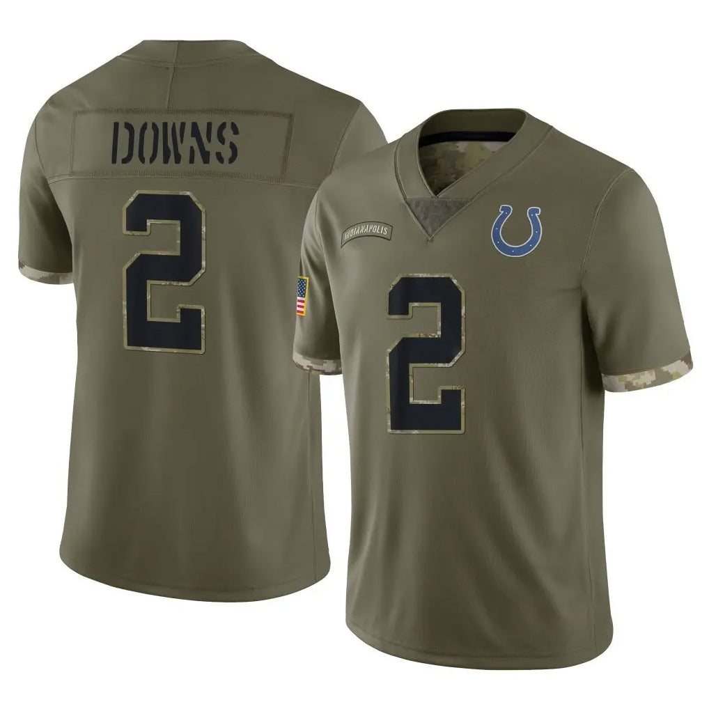 Punc IN.Colts #2 Josh Downs Player Olive Salute To Service Limited Stitched Jerseys