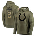 Punc IN.Colts #2 Josh Downs Player Olive Salute to Service Pullover Hoodies Home Game Stitched Jerseys