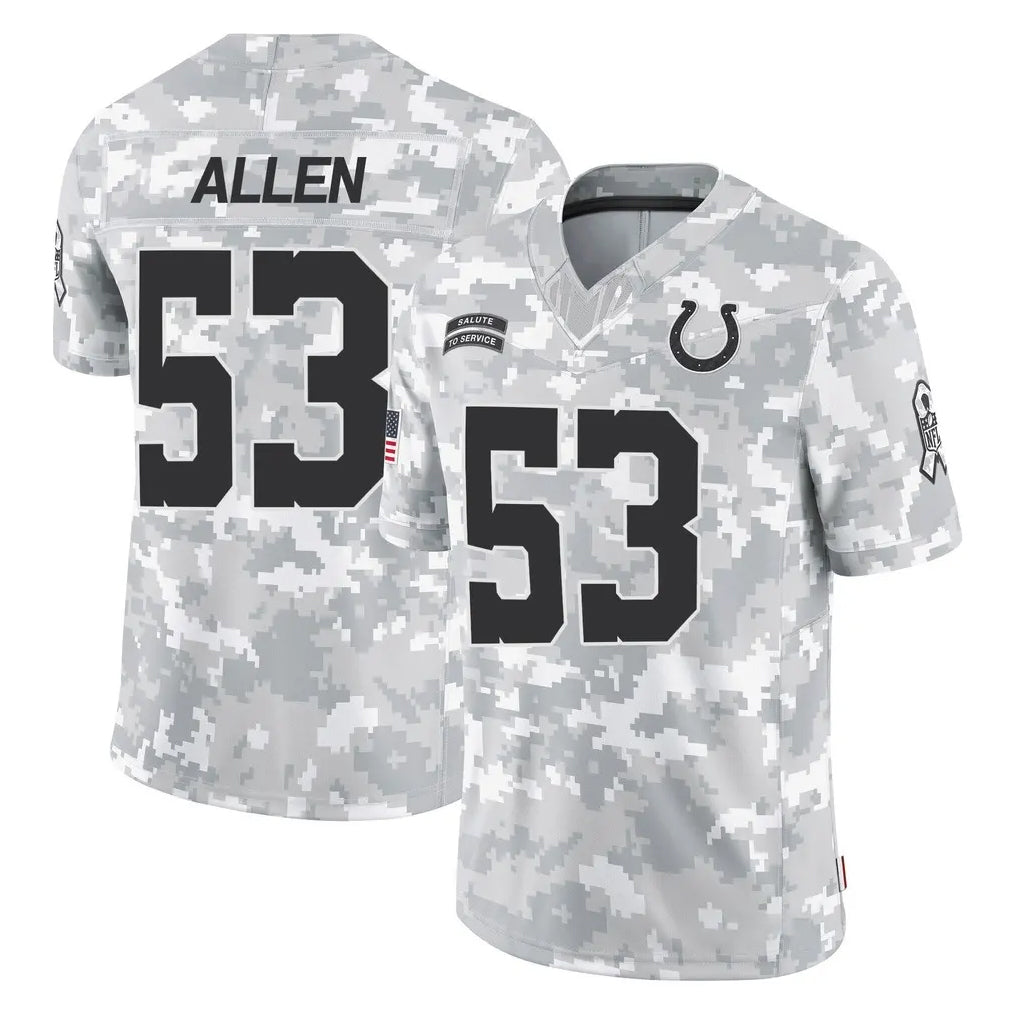 Punc IN.Colts #53 CJ Allen Player Arctic Camo Salute To Service Limited Game Stitched Jerseys