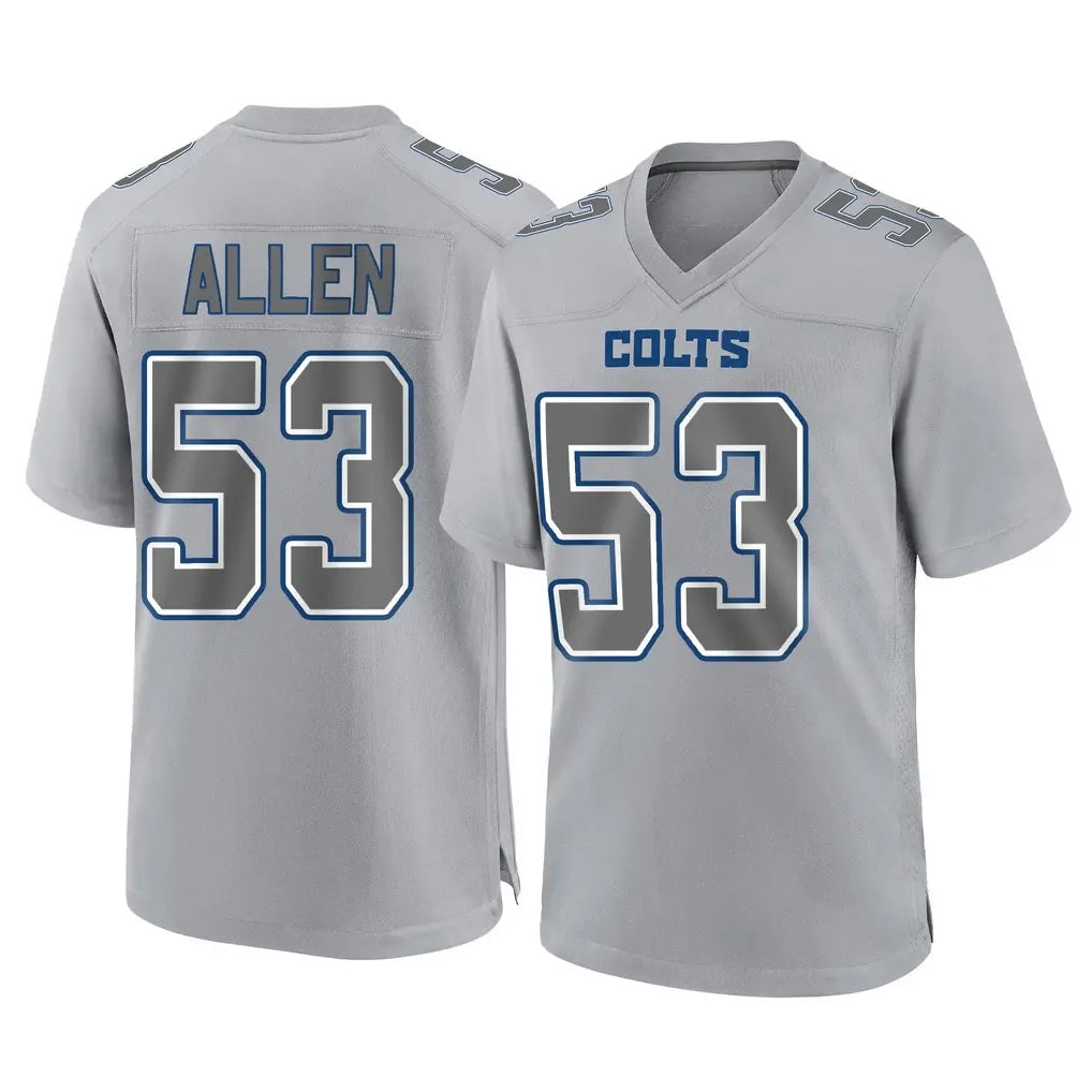 Punc IN.Colts #53 CJ Allen Player Gray Atmosphere Fashion Home Game Stitched Jerseys