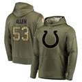 Punc IN.Colts #53 CJ Allen Player Olive Salute to Service Pullover Hoodies Home Game Stitched Jerseys