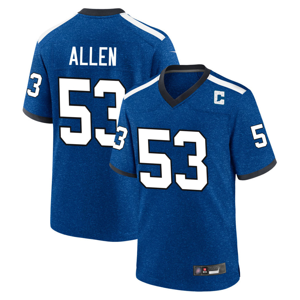 Punc IN.Colts #53 CJ Allen Player Royal Alternate Indiana Nights Home Game Stitched Jerseys
