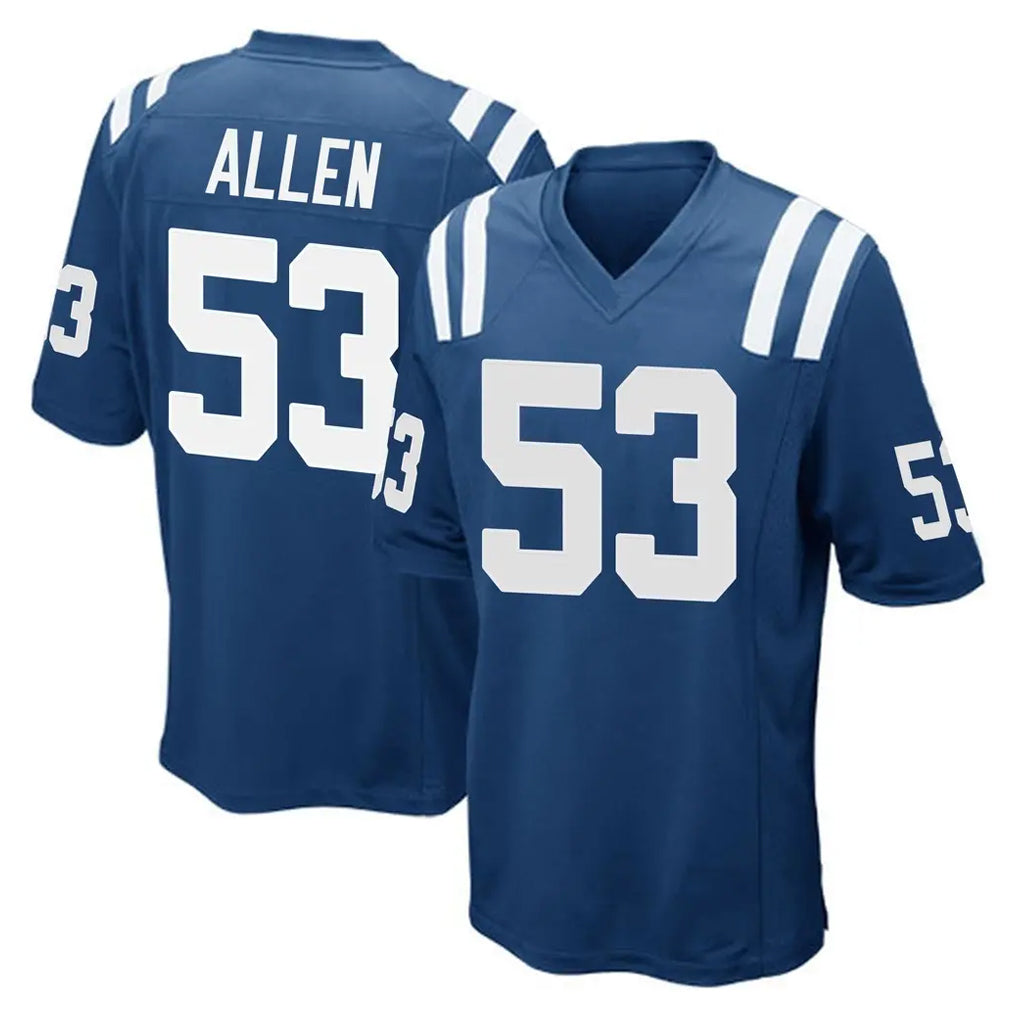 Punc IN.Colts #53 CJ Allen Player Royal Home Game Stitched Jerseys
