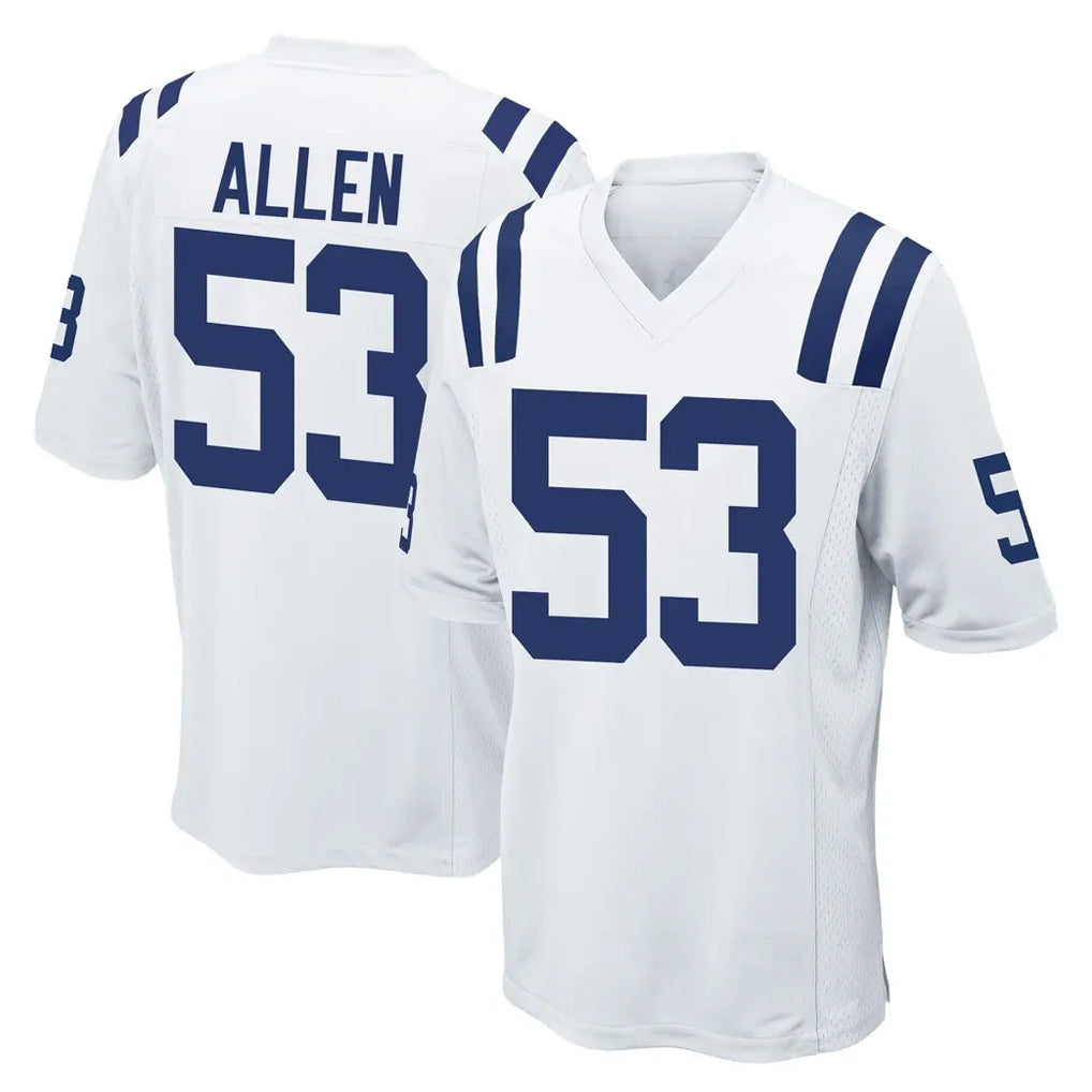 Punc IN.Colts #53 CJ Allen Player White Home Game Stitched Jerseys