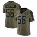 Punc IN.Colts #56 Quenton Nelson Player Olive Salute To Service Limited Game Stitched Jerseys
