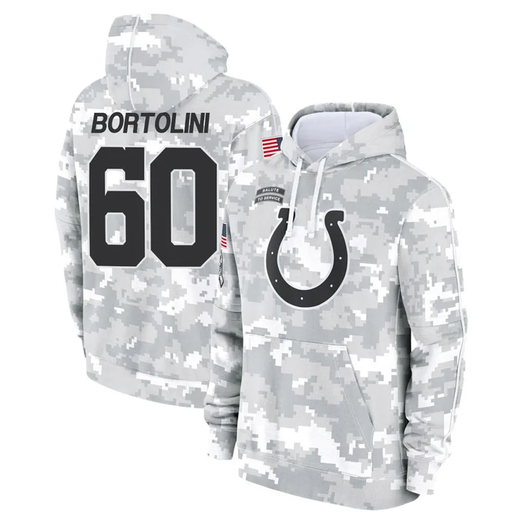 Punc IN.Colts #60 Tanor Bortolini Player Arctic Camo Salute to Service Hoodies Limited Game Stitched Jerseys
