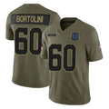 Punc IN.Colts #60 Tanor Bortolini Player Olive 2025 Salute To Service Limited Game Stitched Jerseys