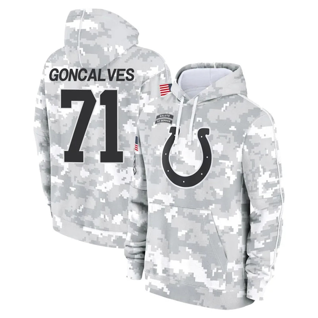 Punc IN.Colts #71 Matt Goncalves Player Arctic Camo Salute to Service Hoodies Limited Game Stitched Jerseys