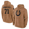 Punc IN.Colts #71 Matt Goncalves Player Brown Salute to Service Hoodies Limited Game Stitched Jerseys
