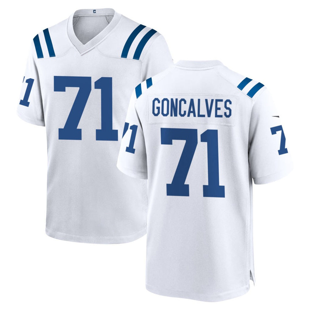 Punc IN.Colts #71 Matt Goncalves Player White Home Game Stitched Jerseys