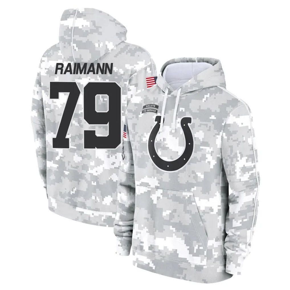 Punc IN.Colts #79 Bernhard Raimann Player Arctic Camo Salute to Service Hoodies Limited Game Stitched Jerseys