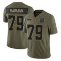 Punc IN.Colts #79 Bernhard Raimann Player Olive 2025 Salute To Service Limited Game Stitched Jerseys