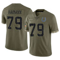 Punc IN.Colts #79 Bernhard Raimann Player Olive Salute To Service Limited Stitched Jerseys