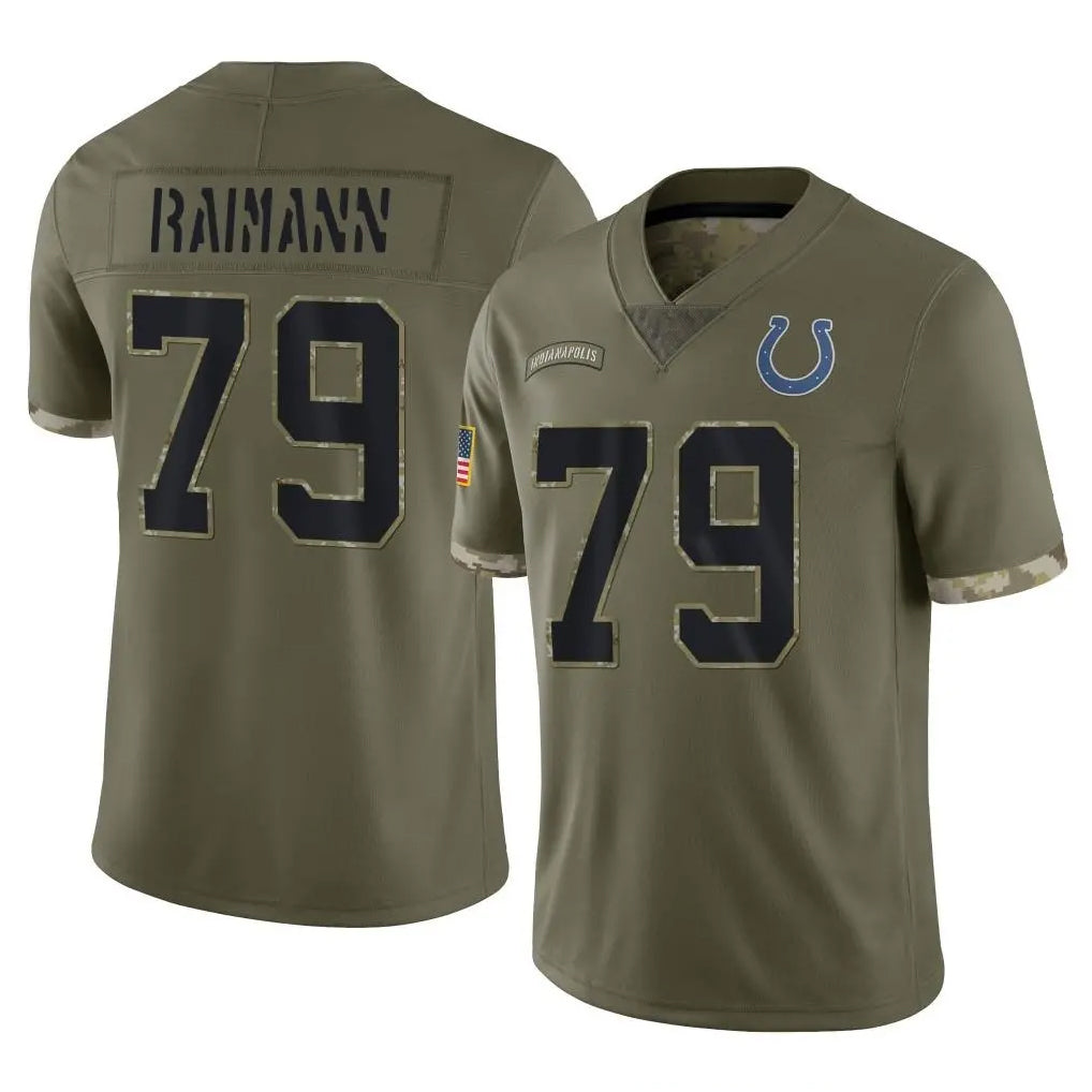 Punc IN.Colts #79 Bernhard Raimann Player Olive Salute To Service Limited Stitched Jerseys