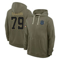 Punc IN.Colts #79 Bernhard Raimann Player Olive Salute to Service Pullover Hoodies Limited Stitched Jerseys