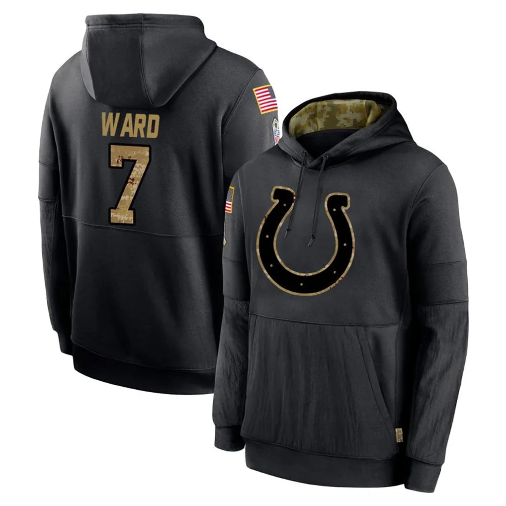 Punc IN.Colts #7 Charvarius Ward Sr. Player Black Salute to Service Hoodies Limited Game Stitched Jerseys