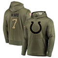 Punc IN.Colts #7 Charvarius Ward Sr. Player Olive Salute to Service Pullover Hoodies Home Game Stitched Jerseys