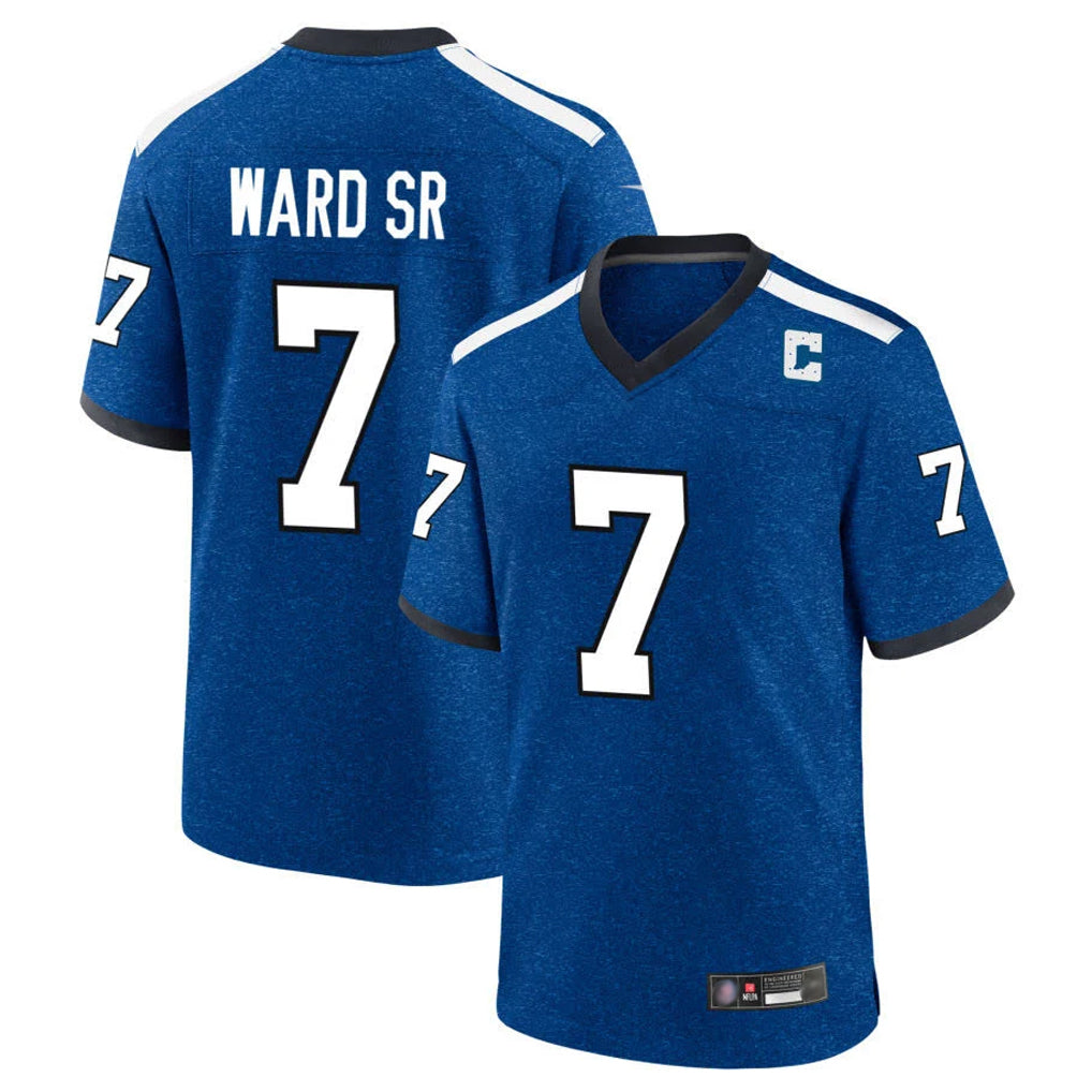 Punc IN.Colts #7 Charvarius Ward Sr. Player Royal Alternate Indiana Nights Home Game Stitched Jerseys