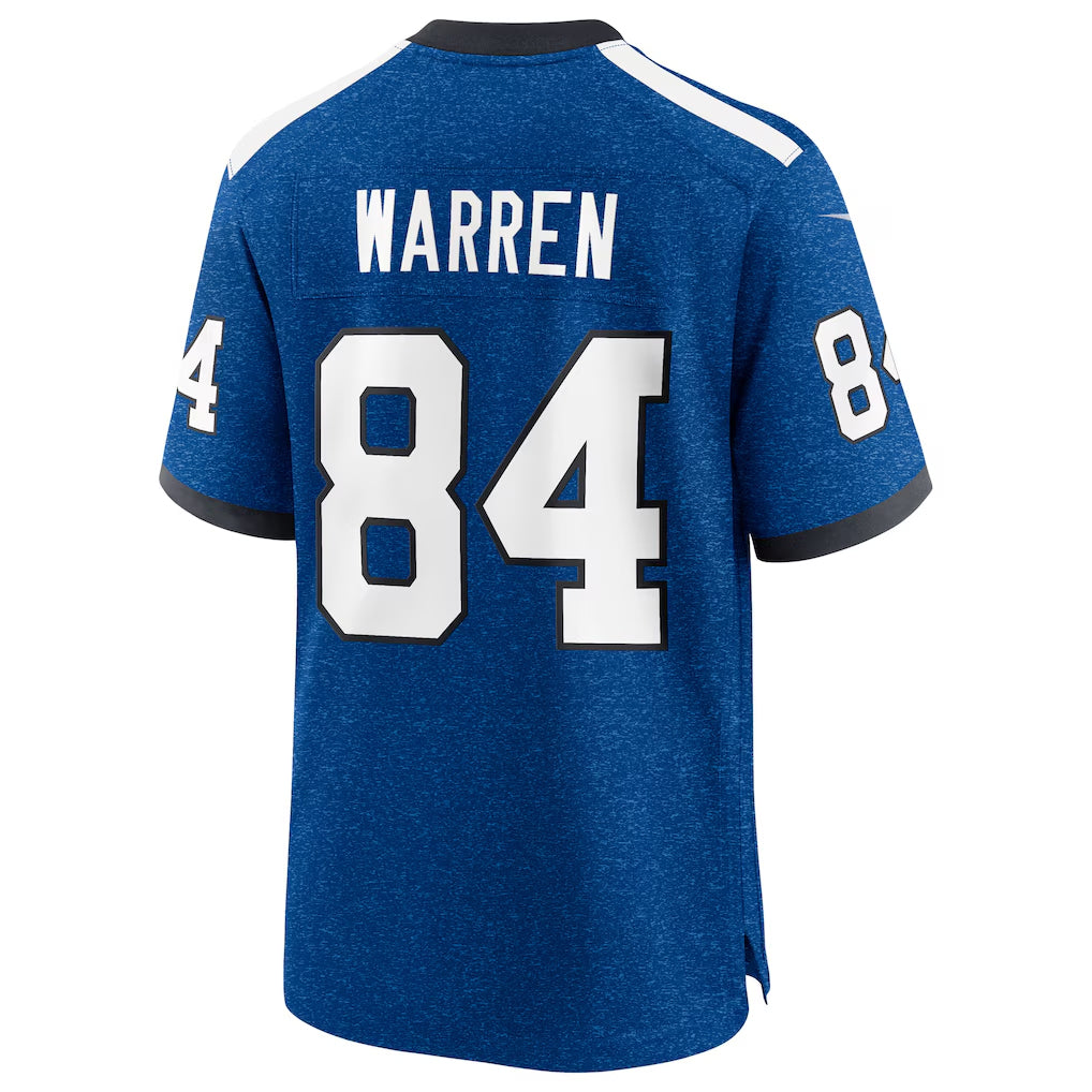 Punc IN.Colts #84 Tyler Warren Player Alternate 2 Indiana Nights Royal Stitched Jersey