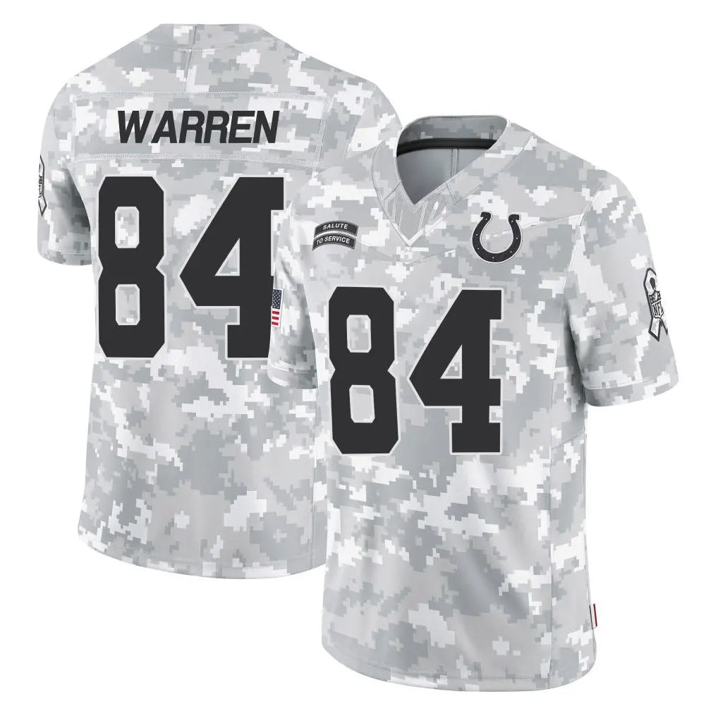Punc IN.Colts #84 Tyler Warren Player Arctic Camo Salute To Service Limited Game Stitched Jerseys