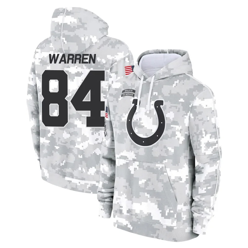Punc IN.Colts #84 Tyler Warren Player Arctic Camo Salute to Service Hoodies Limited Game Stitched Jerseys