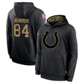 Punc IN.Colts #84 Tyler Warren Player Black Salute to Service Hoodies Limited Game Stitched Jerseys