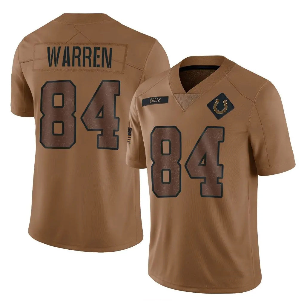Punc IN.Colts #84 Tyler Warren Player Brown Salute To Service Limited Stitched Jersey