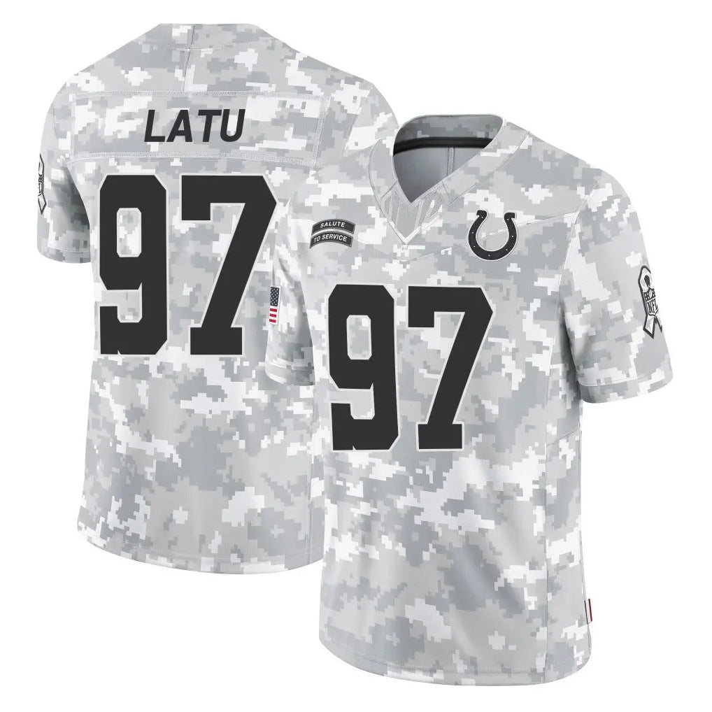 Punc IN.Colts #97 Laiatu Latu Player Arctic Camo Salute To Service Limited Game Stitched Jerseys