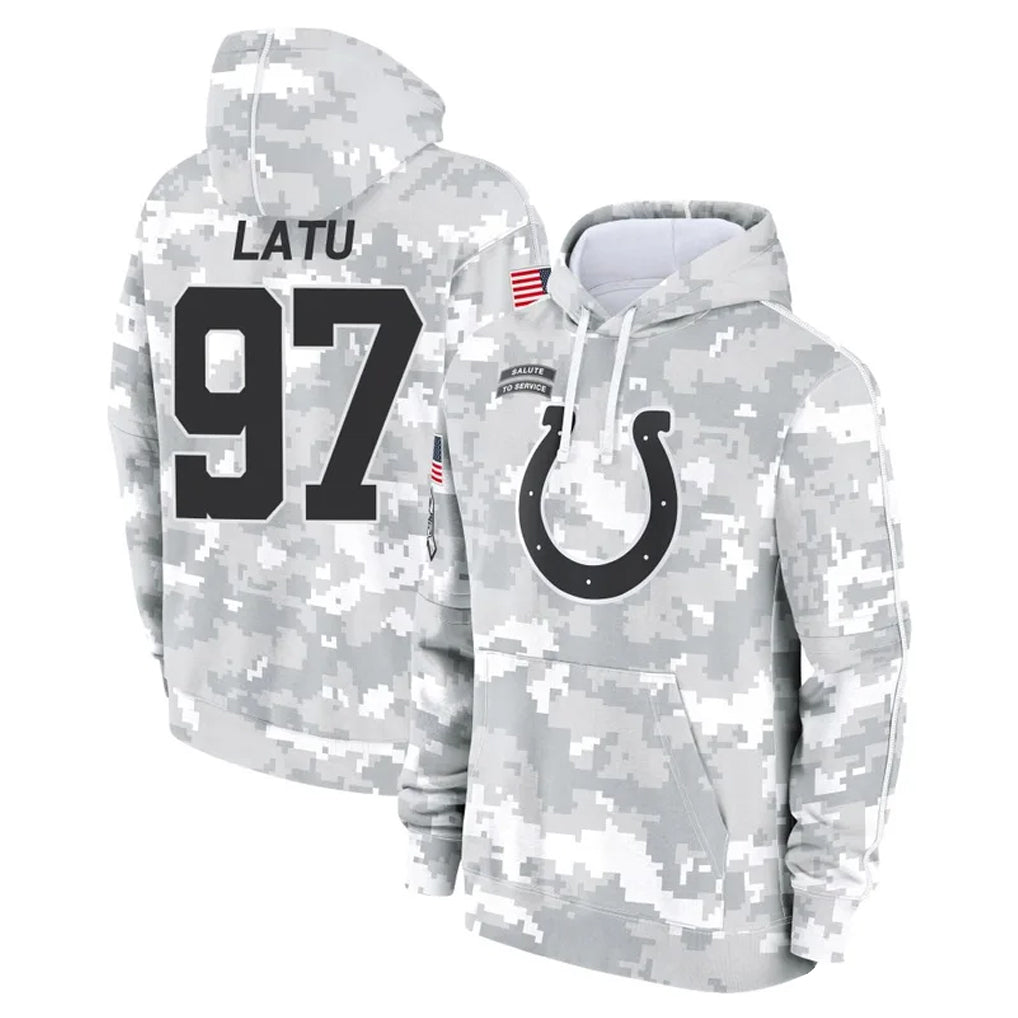 Punc IN.Colts #97 Laiatu Latu Player Arctic Camo Salute to Service Hoodies Limited Game Stitched Jerseys