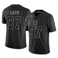 Punc IN.Colts #97 Laiatu Latu Player Black Reflective Limited Game Stitched Jerseys