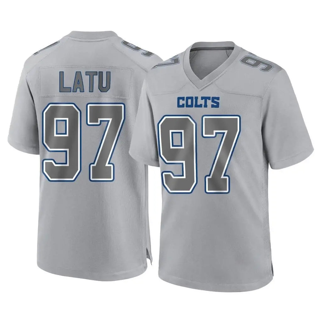 Punc IN.Colts #97 Laiatu Latu Player Gray Atmosphere Fashion Home Game Stitched Jerseys