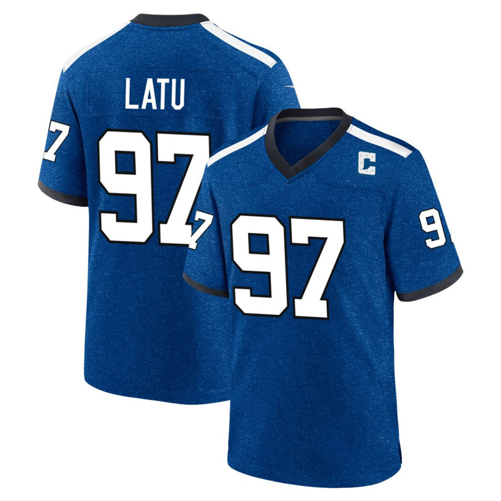 Punc IN.Colts #97 Laiatu Latu Player Royal Alternate Indiana Nights Home Game Stitched Jerseys