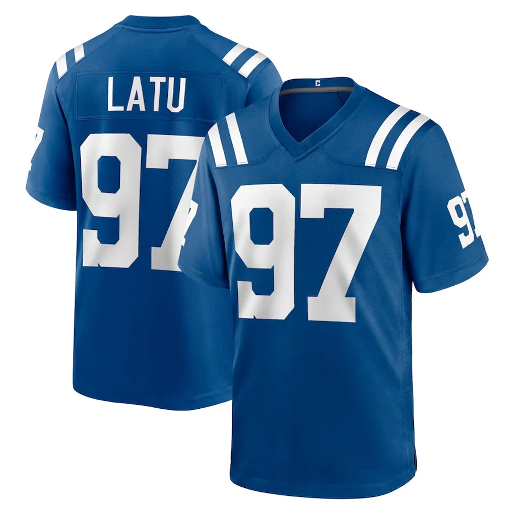 Punc IN.Colts #97 Laiatu Latu Player Royal Home Game Stitched Jerseys