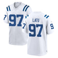 Punc IN.Colts #97 Laiatu Latu Player White Home Game Stitched Jerseys